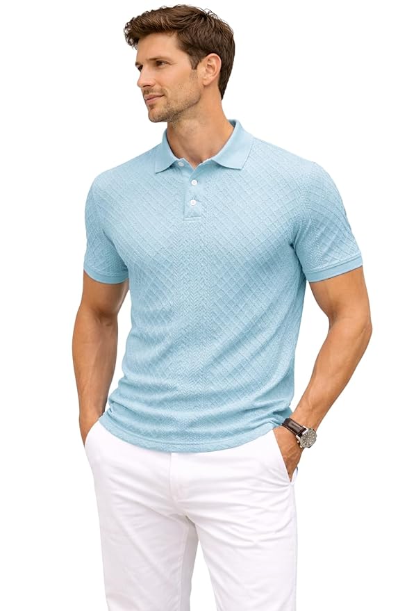TOPLOT Men's Polo T Shirt | Half Sleeve Design | Comfortable Fit Wear | Stylish Casual Look | Breathable Feel |Modern Style | Easy Movement | Casual & Everyday Wear (5244)