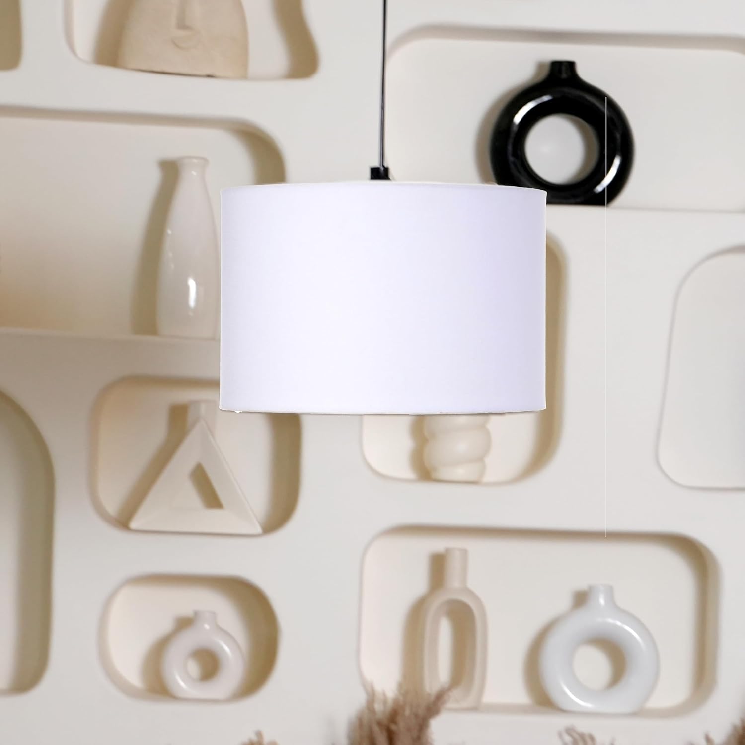 Crosscut Lampshade Printed Series of 12 Inch dia and B22 type holder (Cotton White)