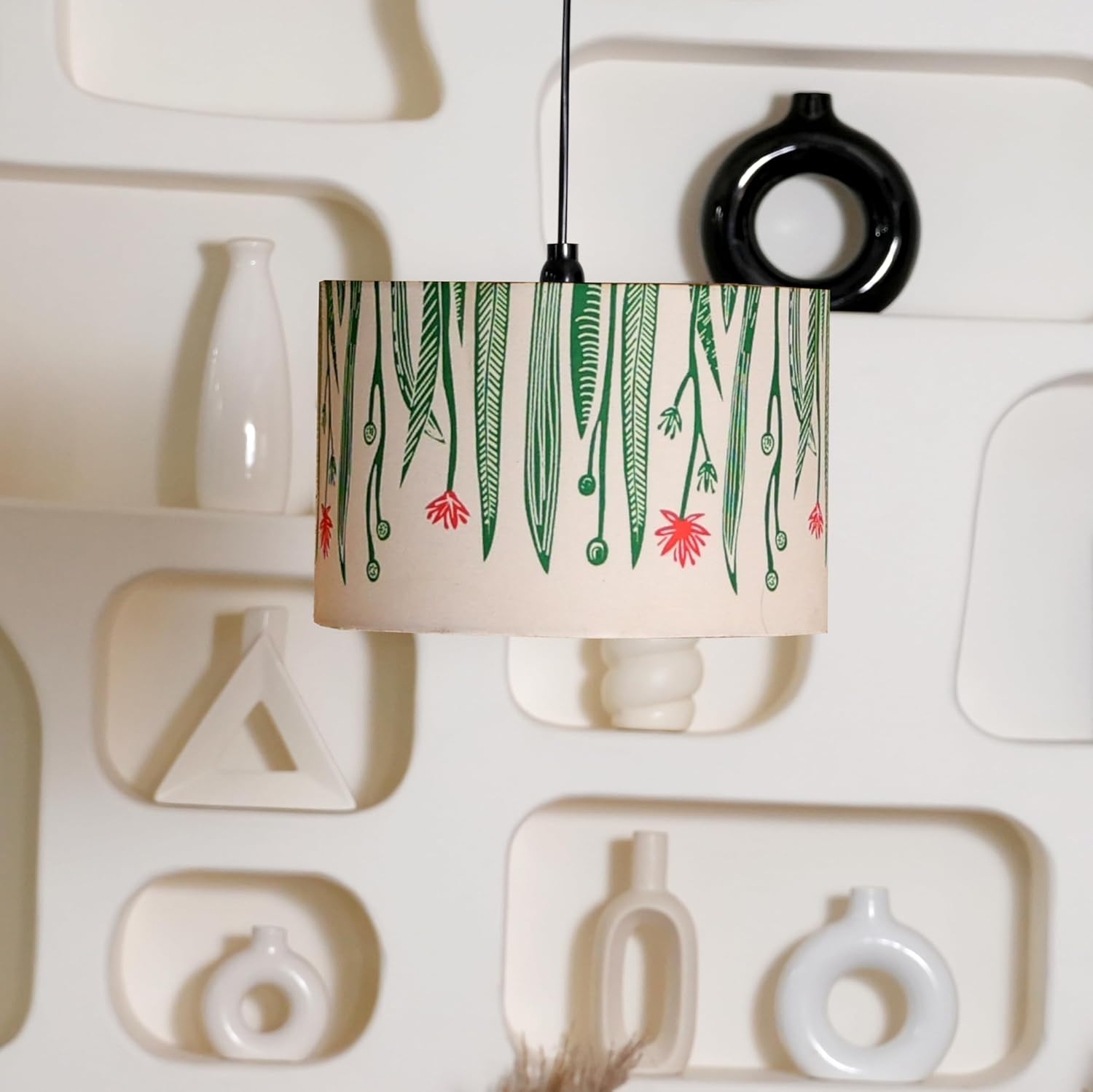 Crosscut Lampshade Printed Series of 12 Inch dia and B22 type holder (Garden Grass)
