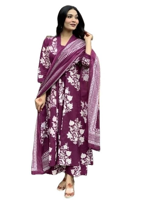 KLOSIA Women's Viscose Kurta and Pant with Dupatta Set