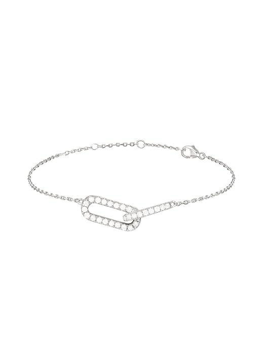 MINUTIAE Adjustable Friends Linked Up Stylish Crystals Cubic Zirconia Diamond Freindship Valentine Bracelet for Women