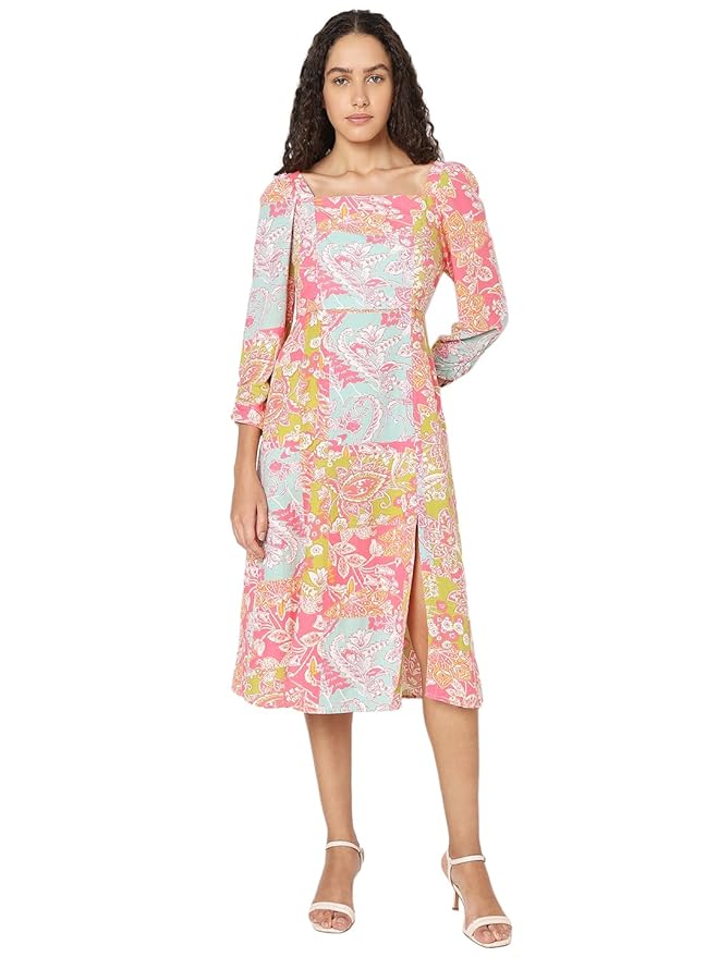 VERO Moda Midi Fit and Flare Dress for Women