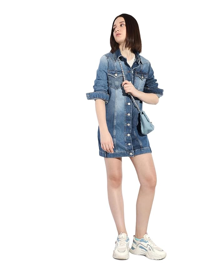 ONLY Women Denim Sheath Mini Dress