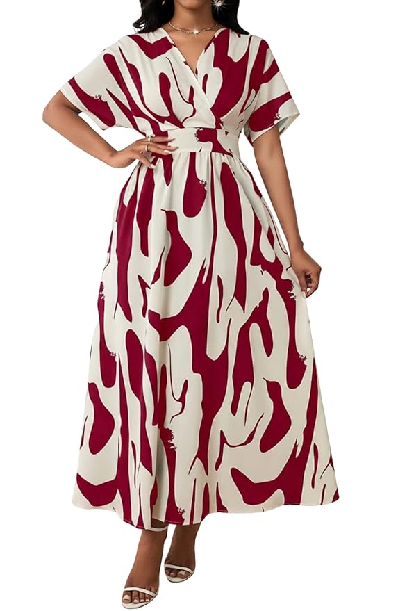 Leriya Fashion Printed Maxi Dress for Women | Trendy Long One Piece Summer Outfit | Lightweight Flared Dress for Casual & Holiday Wear