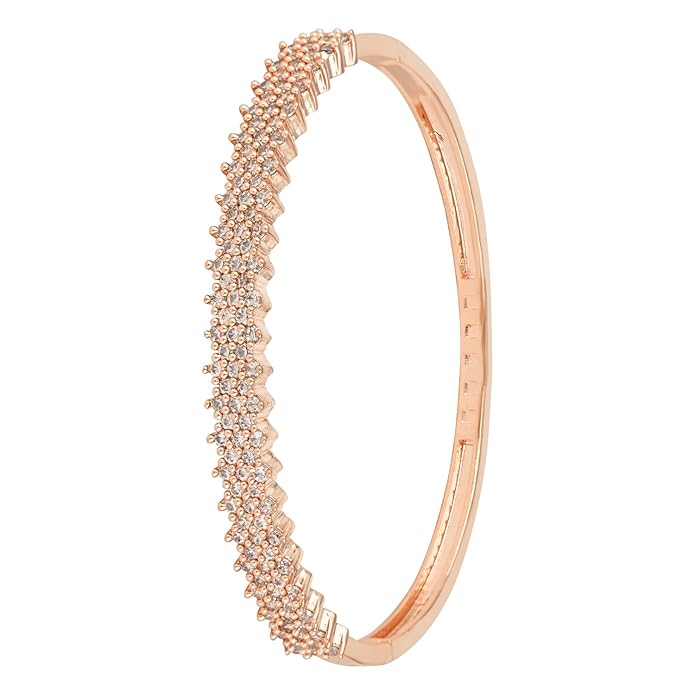 I Jewels Stylish Cubic Zirconia American Diamond Adjustable Bracelet For Women