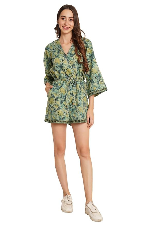 COTLAND Fashions Jaipuri Cotton Printed Playsuit for Women