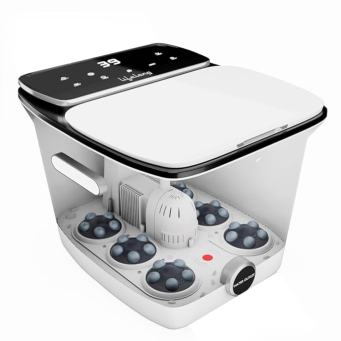Lifelong Automatic Foot Spa Massager for Pain Relief & Relaxation | Corded Massager with 6 Shiatsu Massage Rollers for Feet | Adjustable Temperature Control | Bubble Spa for legs | Customizable Modes