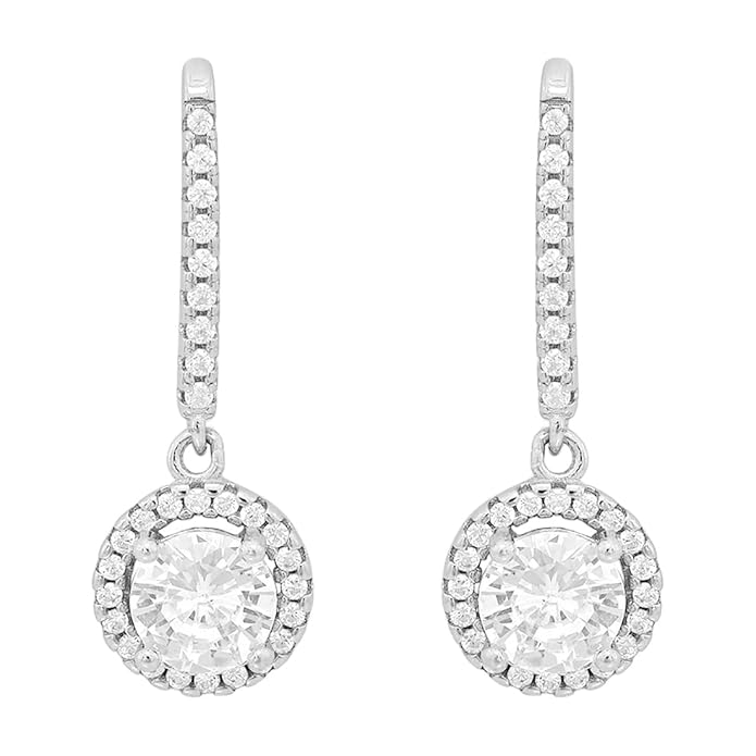 ZAVYA 925 Sterling SIlver Rhodium Plated Drop Earrings for Women and Girls | Gifts for Women & Girls | With Certificate of Authenticity and 925 Hallmark